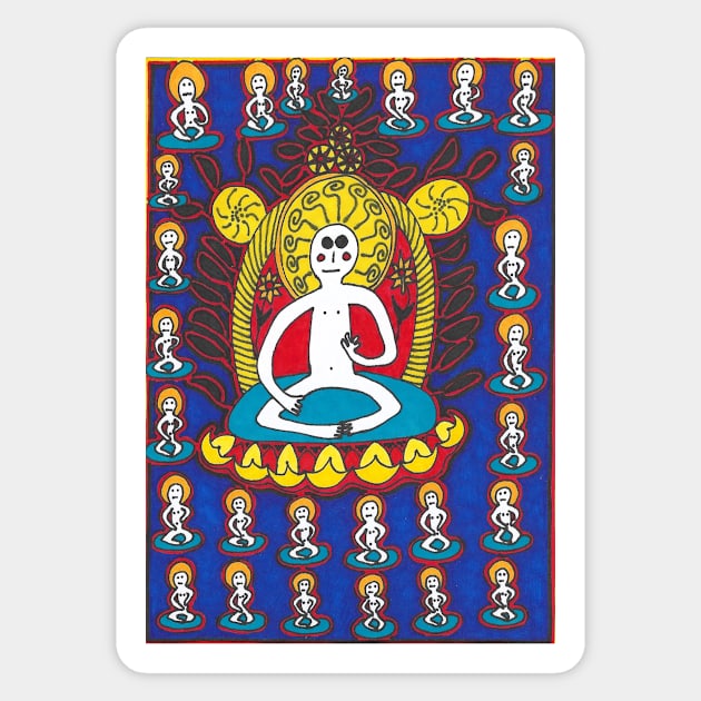 A Buddhist Meditation Piece Sticker by JaySnellingArt